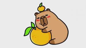 Как нарисовать капибару с  апельсином