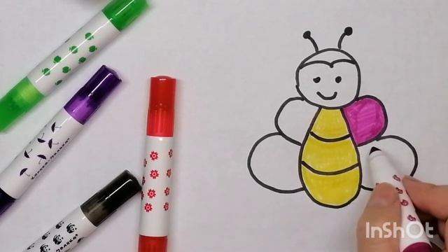 Рисуем пчёлку для детей. How to draw a bee смотреть онлайн