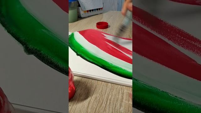 Туториал 💚рисуем дольку арбуза 🍉красками 🎨 смотреть онлайн