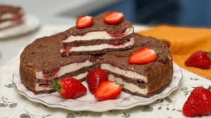 Ленивый пирог без замешивания теста, очень быстро и просто. Тесто рассыпчатое и мягкое