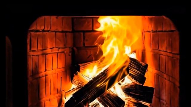 Огонь в камине. Футаж. Видео релакс, звуки природы. Рас?