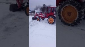 Снегоротор на тракторе Т16. Испытания.