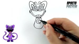Рисуем Кот-Дремот из Poppy Playtime