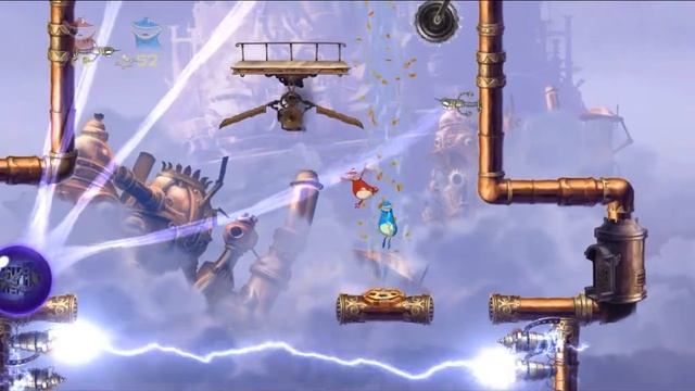 Самое смешное прохождение Rayman Origins топ приколы кооператив #13 (На дымной Вершине)