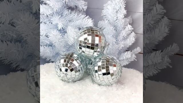 Набор украшений Диско Шары 7 см, 6 шт, пенопласт, цвет се