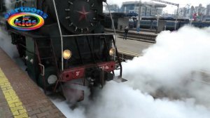 Поезда для детей - Паровоз / Интересный ретро железнодорожный транспорт / Steam locomotive
