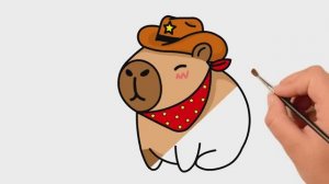 Как нарисовать капибару в ковбое и легко