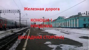 Железная дорога Коноша I - Вандыш - Няндома (вид из окна поезда, западная сторона) (СЖД)