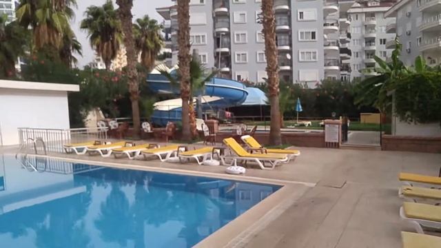 Бассейны и горка в Best Alanya Hotel. Средиземное море, г.Аланья, Турция смотреть онлайн