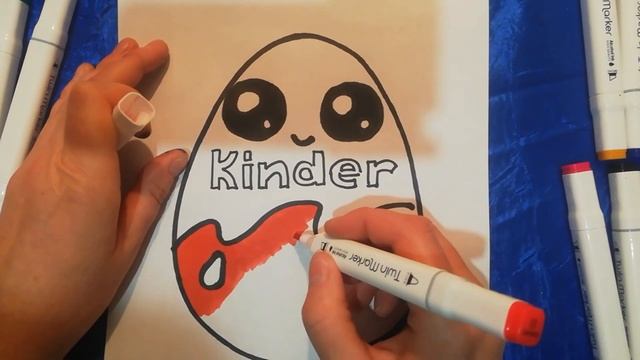 Как нарисовать Киндер маркерами . How To Draw a Kinder with markers. смотреть онлайн