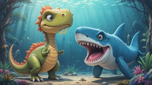 Песенка про динозавра и акулу. Музыкальное видео про животных для детей
