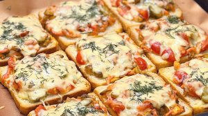 ТАК ПРОСТО И ВКУСНО !!! Пицца-бутерброды за 10 минут. Сочная начинка на хрустящем хлебе.
