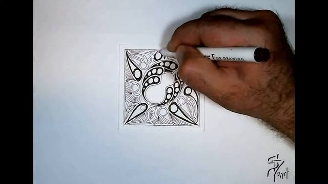 «ЛАГЕНАРИЯ» Простой рисунок, который осилит каждый. Зентангл / Zentangle