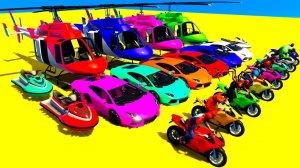 Мотоцикл и Гонки на Цветных Машинках Мультфильм для детей