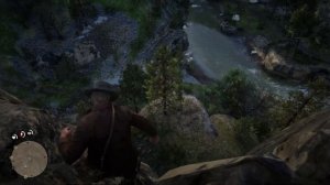 RDR2. ШОК. малютка Артур Морган прыгнул со скалы. КИШ.