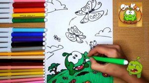 🟢 Раскраска Ам Ням |  Om Nom | Рисование |  Смешные номики #амням #омномистории #раскраска