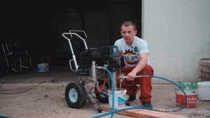 Окрасочный аппарат DinoPower X80L. Подготовка к работе и тес?
