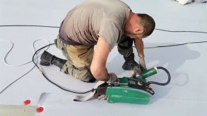 Монтаж ПВХ мембраны по бетонному основанию с утеплени