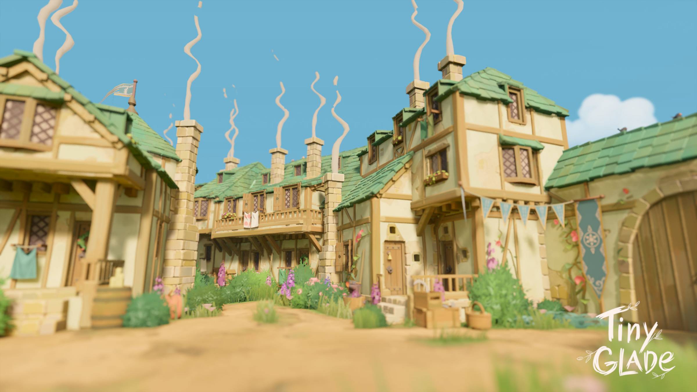 Tiny Glade. Чил стрим. Строим тему дня - городскую площадь, рынок! Первая серия. смотреть онлайн