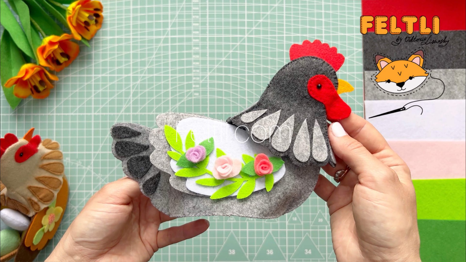 Курочка-лукошко своими руками / Пасхальная корзинка из фетра / Пасхальный декор из фетра смотреть онлайн