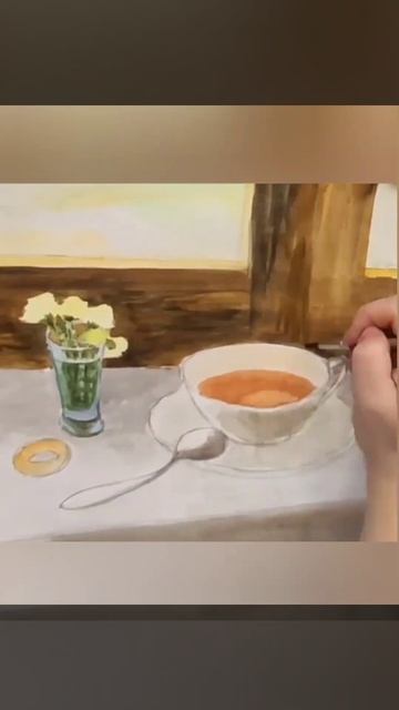 Весенний чай 🌞☕ #eshtakova_artwork #весна#чайслимоном смотреть онлайн
