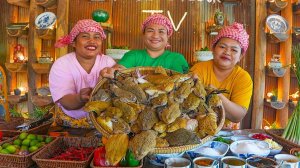 Ужасная и отпугивающая кухня. Хрустящая лягушачья кожа, жареное во фритюре мясо лягушки.