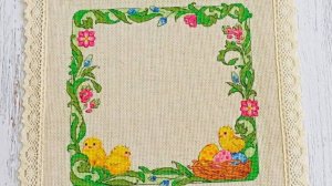 Вышивка крестом. Салфетка "Пасхальное утро" от Риолис. Оформление