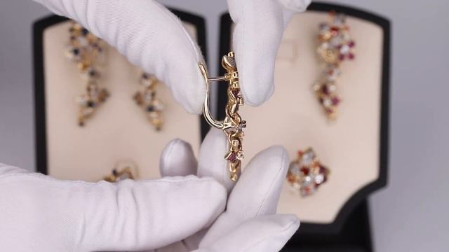 Серьги из желтого золота с гранатами, бриллиантами, ру смотреть онлайн