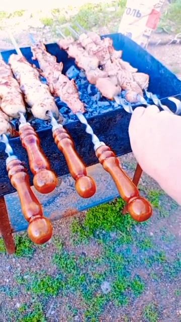 Жарим шашлык из курицы и индейки. Лайфхак.#like #рецепт #vi