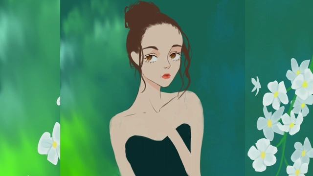 Спидпейнт в ibisPaint девушка с цветами смотреть онлайн