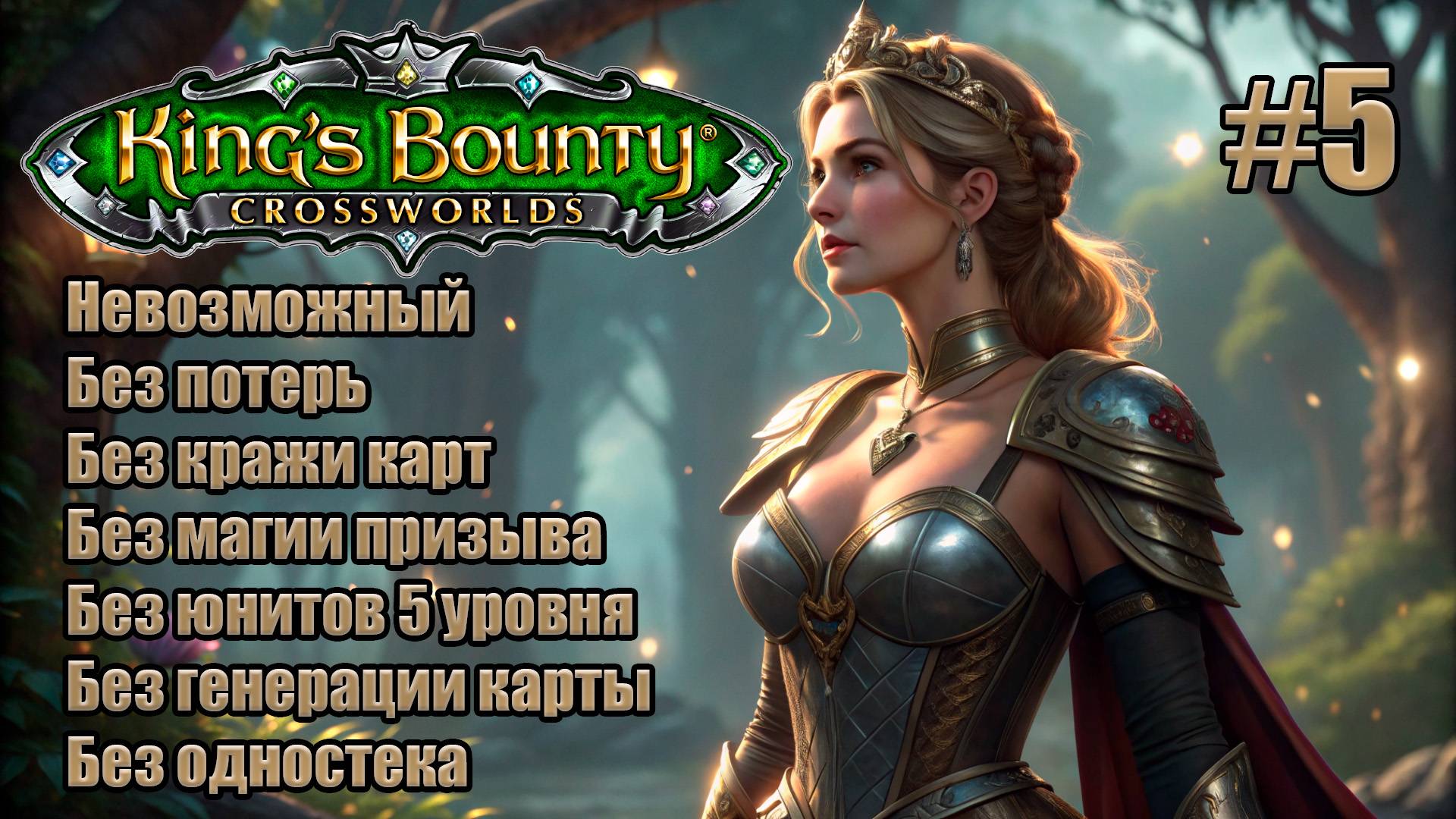 King's Bounty: Перекрестки миров. Невозможный. Без потерь, кражи карт, призыва и юнитов 5 уровня. #5 смотреть онлайн