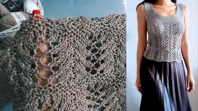 КРАСИВЫЙ АЖУРНЫЙ ТОП ИЗ ХЛОПКА Yarnart смотреть онлайн