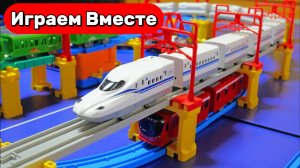 Играем в поезда 🚅 Строим железную дорогу и запускаем СКОРОСТНОЙ ЯПОНСКИЙ ПОЕЗД 🚅 Игры для детей