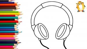 Мультик - раскраска для детей НАУШНИКИ. Учимся как рисовать НАУШНИКИ и учим цвета // ОБУЧАШКА ТВ