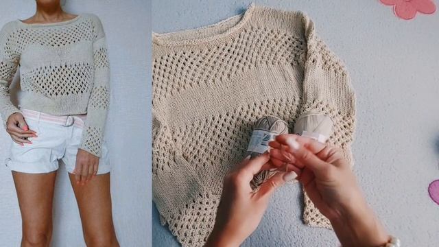 ДЖЕМПЕР СЕТКОЙ ИЗ ХЛОПКА 100 % смотреть онлайн