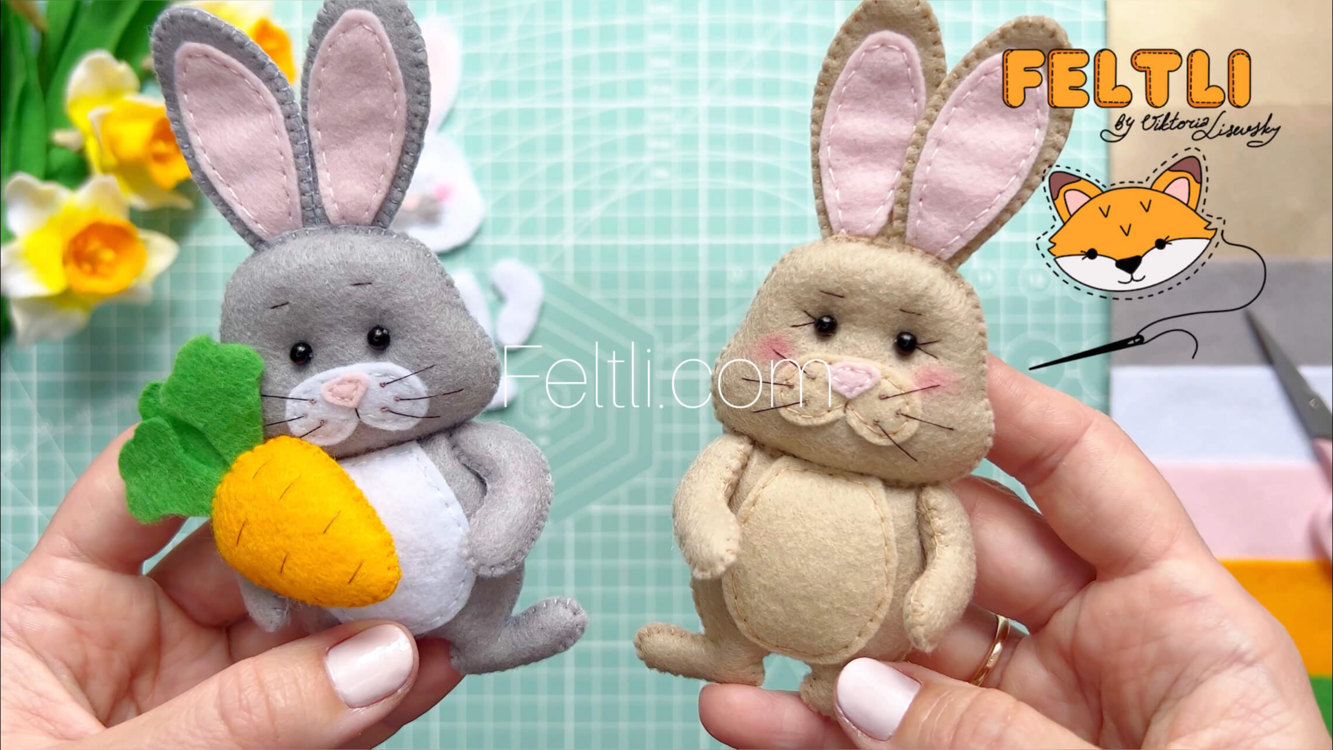 Мастер-класс пасхальный кролик из фетра своими руками / Кролик из фетра / Зайка из фетра смотреть онлайн