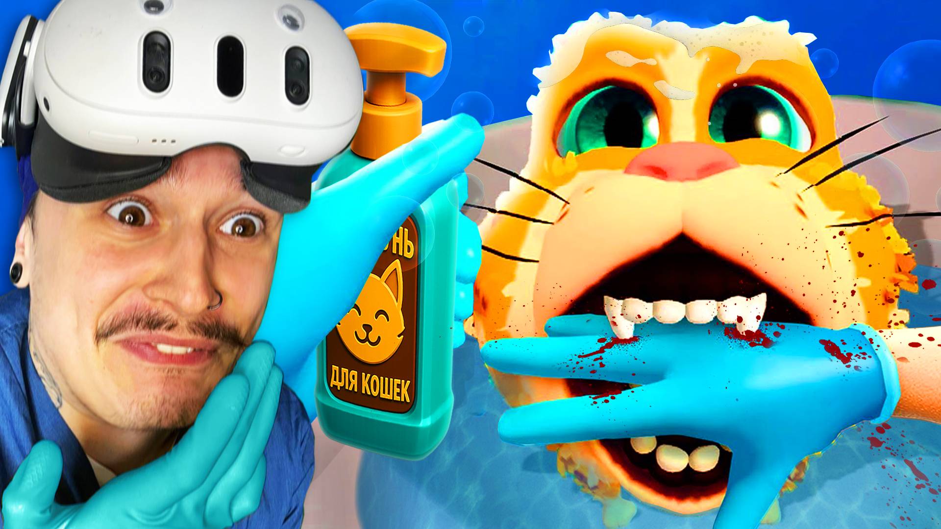 СЪЕЛА Кошка ЖИВЬЁМ в VR. (Pets & Stuff VR)