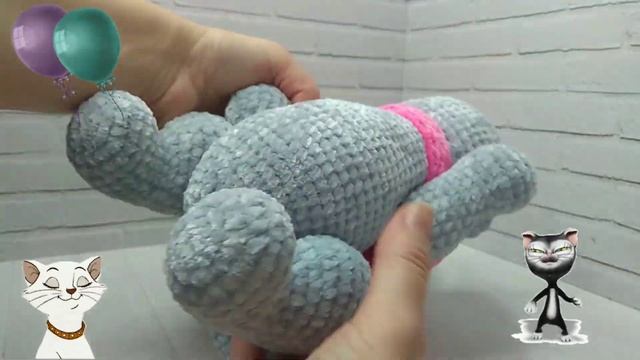 Игрушка "Кошечка с бантом". Вязаная кошка. смотреть онлайн