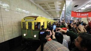 Вагоны типа А. Праздничная поездка в честь 90 лет московского метро.