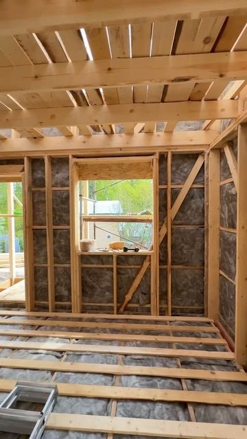 Каркасный дом - каркас и подготовка под монтаж фасадной плитки #reels #стройка #каркасник #дом