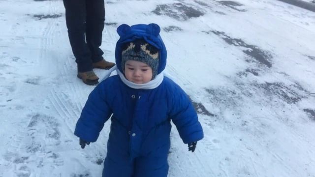 Денис и 1-й снег ))) + шпиц Степка смотреть онлайн