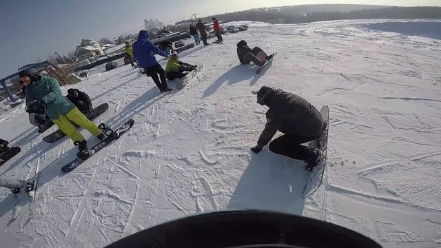 Илюшка НА СНОУБОРДЕ! первый раз - Эба