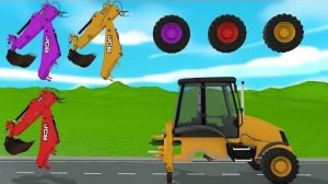 Правильно угадайте 4 трактора-экскаватора JCB со сломанным колесом