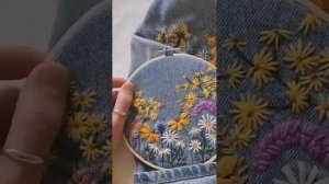 Вышивка на одежде🌼🌿