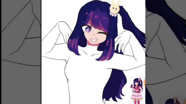 как я рисовала хошино ай !!