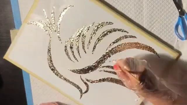 (N13)GoldDove~TexturePaste~ResinART~LEAF~mixTechnique ~WonderfulPicture~ СМЕШАННАЯ ЕХНИКА/ПОТАЛЬ смотреть онлайн