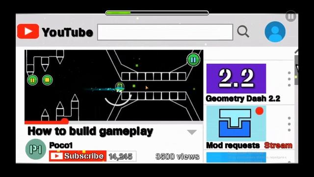 Ютуб в GD (Geometry Dash) смотреть онлайн