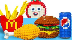 "LEGO МУКБАНГ ASMR 🍔 Жареный цыплёнок KFC, бургер – Успокаивающий Stop Motion