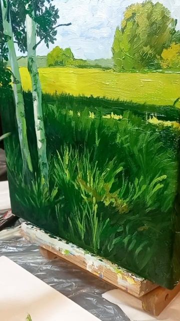 Березы масляными красками | Обзор картины смотреть онлайн