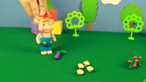 Видео для детей: Учим овощи с игрушками